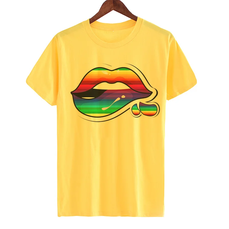 女性用Tシャツ,ピンク,ファッショナブル,原宿,愛,虹,ヴィ - Vintage Fashion Vogue のレビューと価格