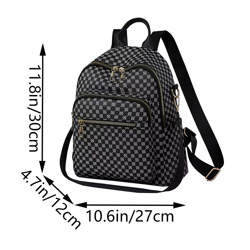 シックなヴィンテージ風幾何学模様PUバックパック、トップキャ - Vintage Fashion Patterns のレビューと価格