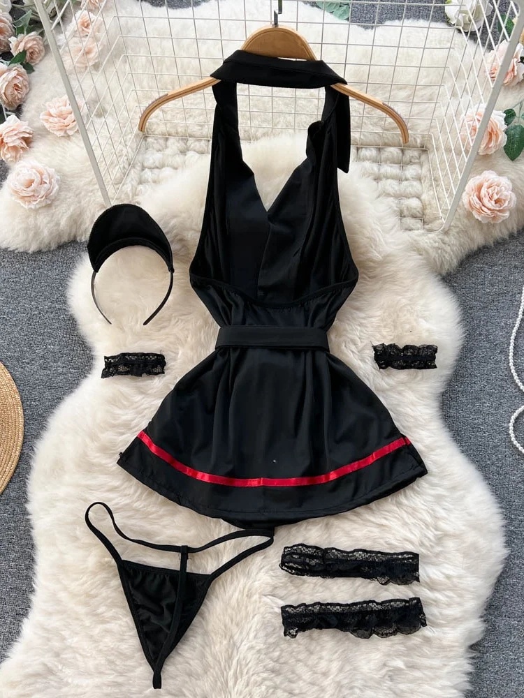 エロティックファッションセクシーなホルターランジェリードレス - Vintage Fashion Aesthetic のレビューと価格