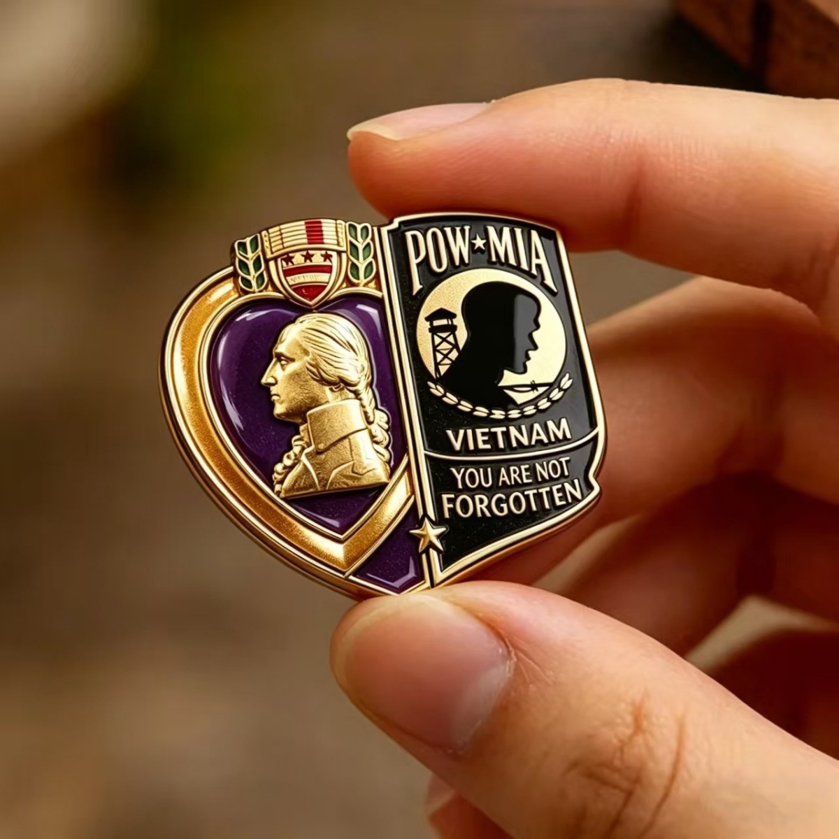 特別なベトナム戦争退役軍人記念パープルハートエナメルラペルピ - Vintage Fashion Quotes のレビューと価格