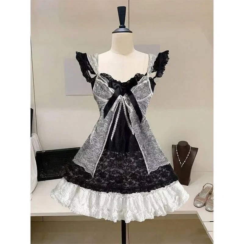 かわいい日本ロリータツーピースセット女性ヴィンテージノースリ - Vintage Fashion Ai のレビューと価格