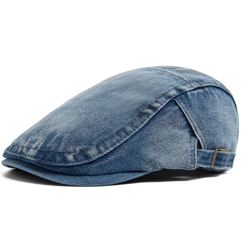 調節可能なデニムコットンベレー帽ヴィンテージニュースボーイキ - Vintage Fashion Nz のレビューと価格
