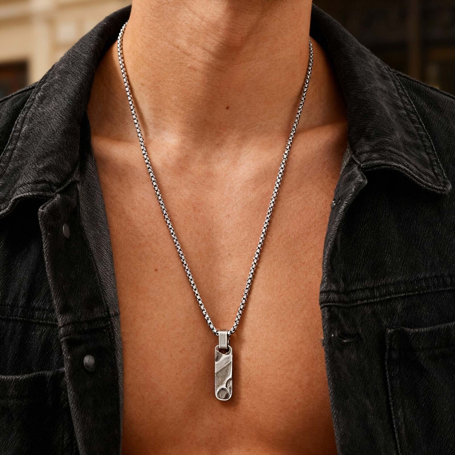 小さなドッグタグペンダントネックレス、男性、男の子向け、ヴィ - Vintage Fashion Tags のレビューと価格
