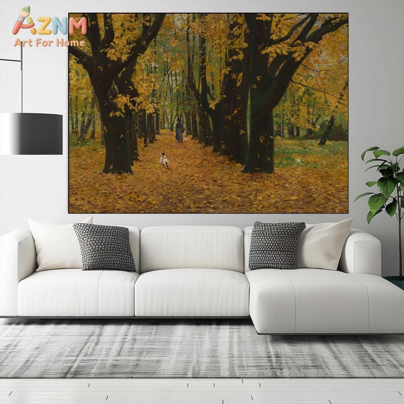 AZNM ヴィンテージ秋の森の風景キャンバスウォールアート、 - Vintage Fashion Wall Art のレビューと価格