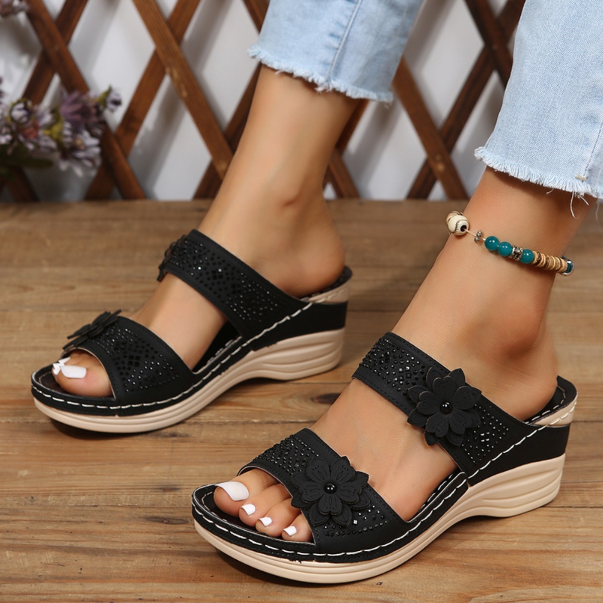 新しいファッション夏の女性のウェッジサンダルプレミアム整形外 - Vintage Fashion Aesthetic のレビューと価格