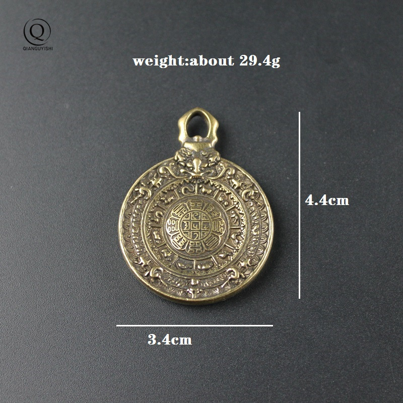 ヴィンテージ真鍮仏教タントラ 8 図タグ車のキーホルダーペン - Vintage Fashion Tags のレビューと価格