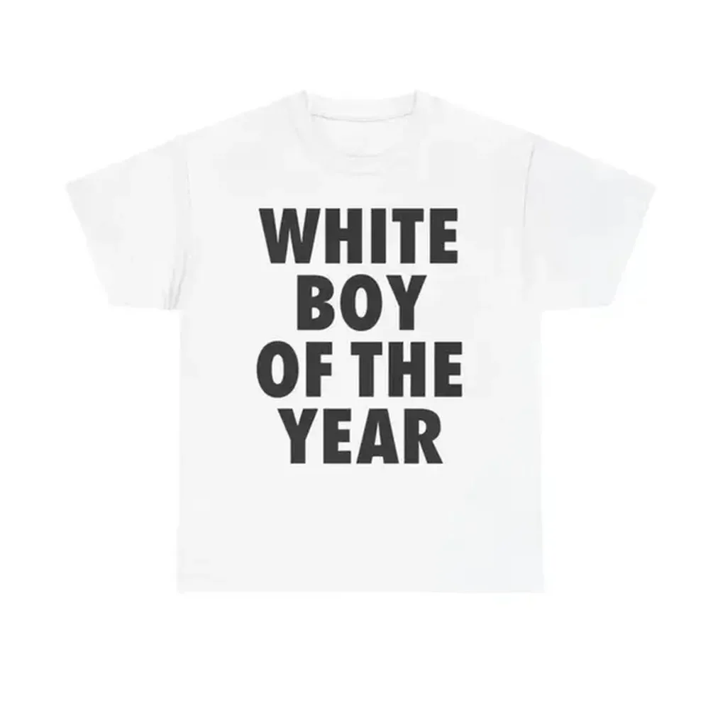 ホワイトボーイ・オブ・ザ・イヤーTシャツ、パロディ面白いミー - Vintage Fashion Ai のレビューと価格
