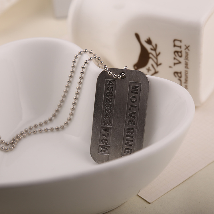 X メンネックレスローガンヒュージャックマン犬タグ陸軍軍事ド - Vintage Fashion Tags のレビューと価格