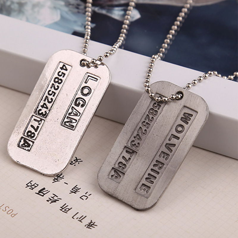 X メンネックレスローガンヒュージャックマン犬タグ陸軍軍事ド - Vintage Fashion Tags のレビューと価格