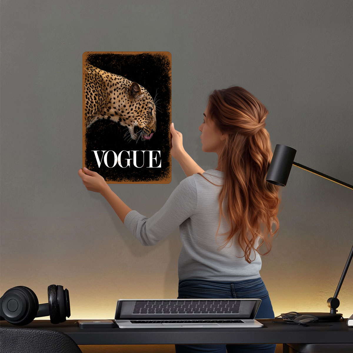 ヴォーグファッションポスター メタルサイン 動物ポスター ヴ - Vintage Fashion Vogue のレビューと価格