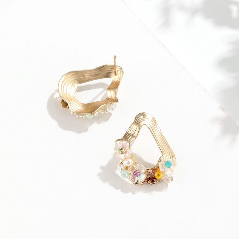 エスニックヴィンテージ淡水パールクリスタルスタッドピアスファ - Vintage Fashion Nz のレビューと価格