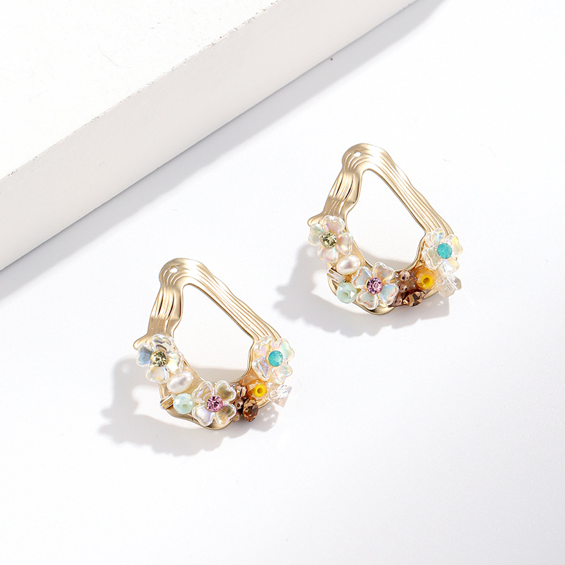 エスニックヴィンテージ淡水パールクリスタルスタッドピアスファ - Vintage Fashion Nz のレビューと価格