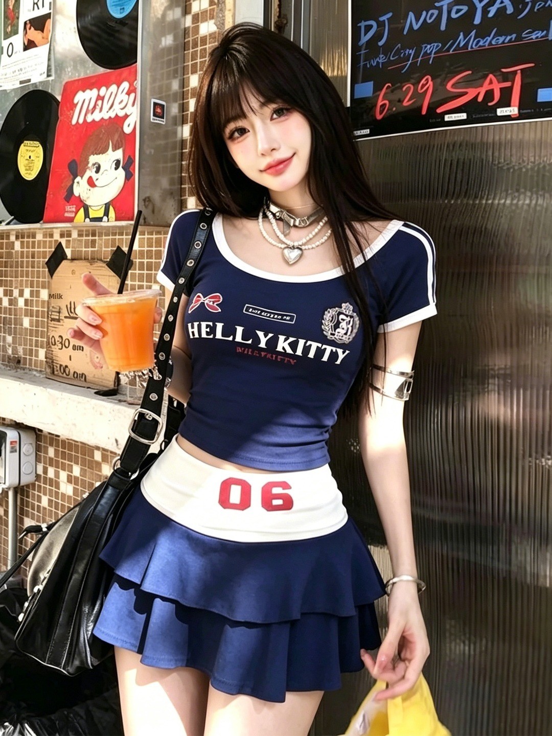 アメリカンレトロホットガールレタープリント鎖骨露出スリム半袖 - Vintage Fashion Show のレビューと価格